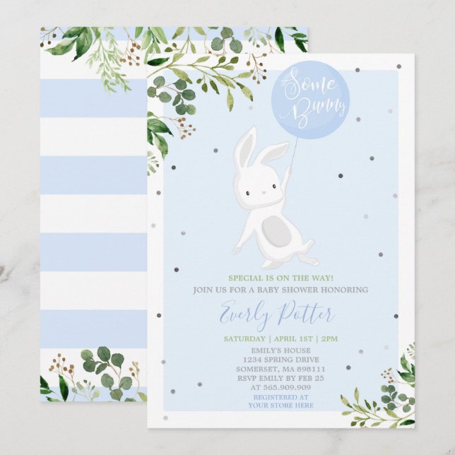 Bunny Baby Dusche Einladung Sonnen-Special (Vorne/Hinten)