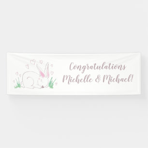 Bunny Baby Dusche Spring Pink Girl Banner