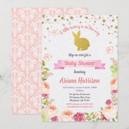 Bunny baby Girl Dusche Einladung zu Ostern