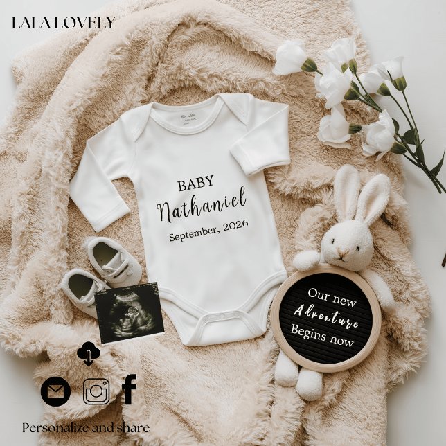 bunny baby reveal pregnancy announcement card  ankündigung (Von Creator hochgeladen)
