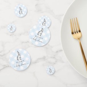 Bunny Baby shower Bleu En vichy Table Confetti
