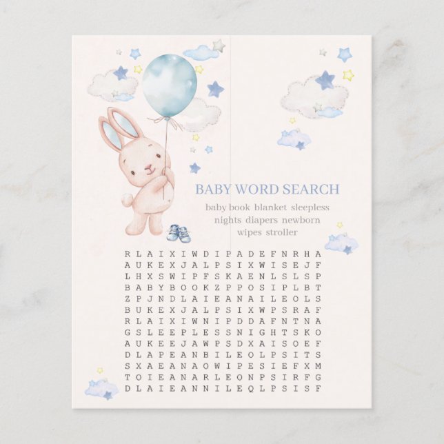 Bunny Baby Shower Boy Game (Vorderseite)