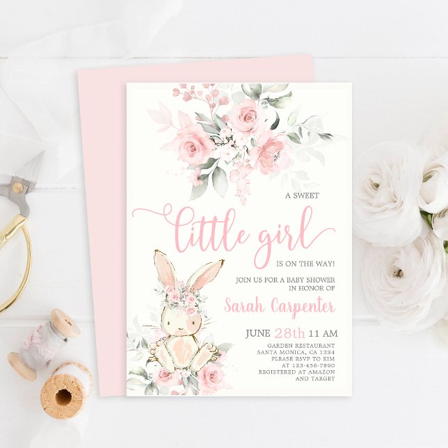 Bunny Baby shower fille invitation (Créateur téléchargé)