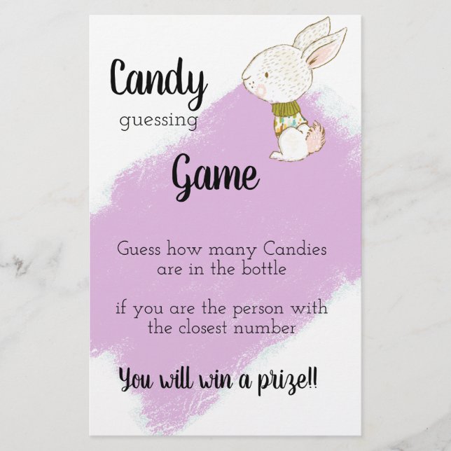 Bunny Baby Shower Game - Candy Flyer (Vorne)