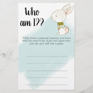 Bunny Baby Shower Game - Wie geht es mir? Flyer
