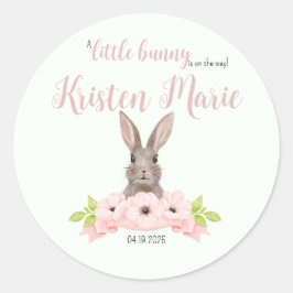 Bunny Baby Shower Gevor Runder Aufkleber