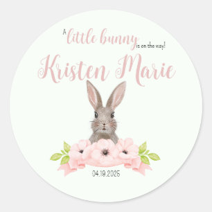 Bunny Baby Shower Gevor Runder Aufkleber