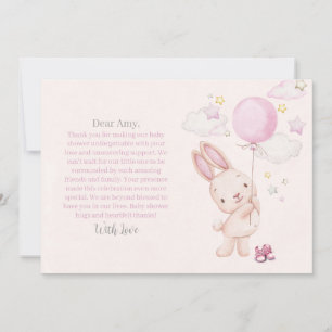 Bunny Baby Shower Girl Dankeskarte