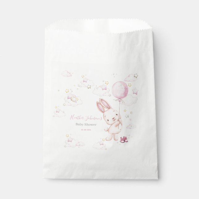 Bunny Baby Shower Girl Geschenktütchen (Vorderseite)