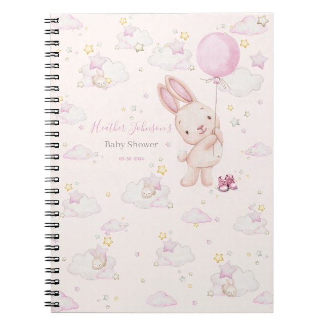 Bunny Baby Shower Girl Notizblock (Vorderseite)