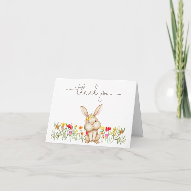 Bunny Baby shower Merci Carte Note (Devant)