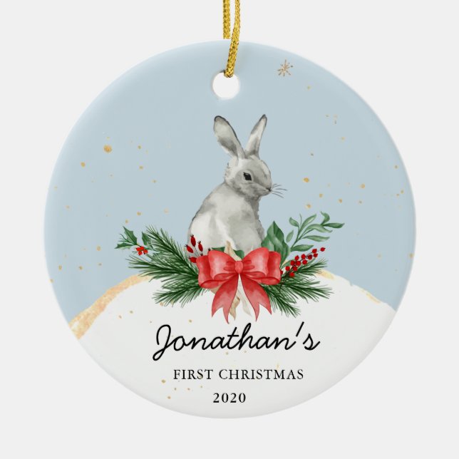 Bunny Baby's First Christmas Ornament (Vorne)