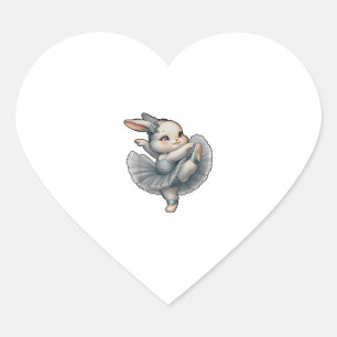 Bunny Ballet Ballerina Rabbit Ballet Bunny Dance T Herz-Aufkleber