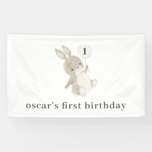 Bunny Balloon 1. Geburtstag Banner