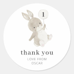 Bunny Balloon Classic Round Sticker