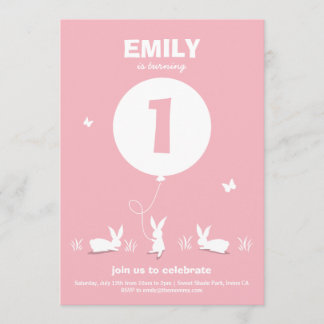 BUNNY BALLOON| Invitation Anniversaire de enfant