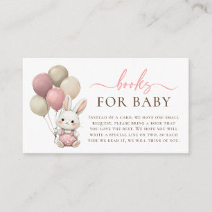 Bunny Balloon Pink Baby Girl Duschbücher für Baby Begleitkarte