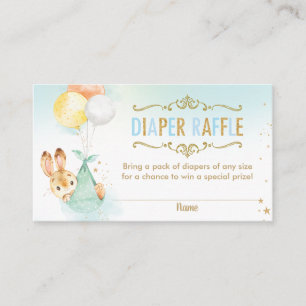 Bunny Balloons Baby Showdusche Windeln Raffle Tick Begleitkarte