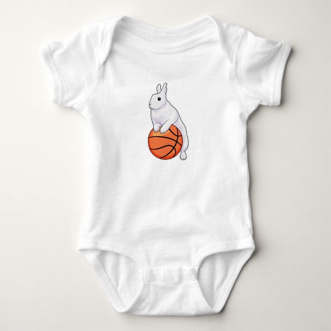 Bunny Basketball Spieler Basketball Baby Strampler (Vorderseite)
