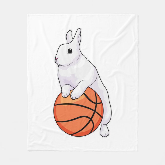 Bunny Basketball Spieler Basketball Fleecedecke (Vorderseite)