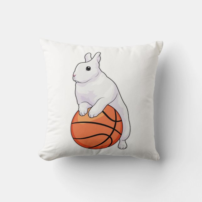 Bunny Basketball Spieler Basketball Kissen (Vorderseite)