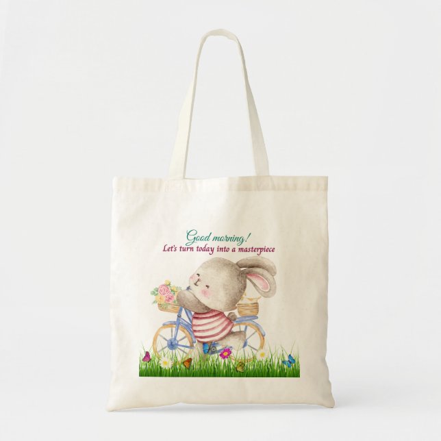 Bunny Bike Tote Tasche (Vorne)