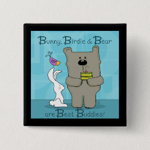 Bunny, Birdie und Bär - Die besten Buddies Button