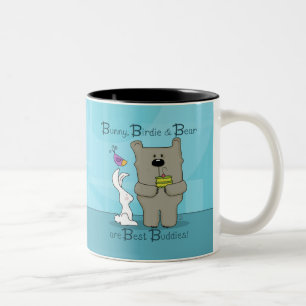 Bunny, Birdie und Bär - Die besten Buddies Zweifarbige Tasse