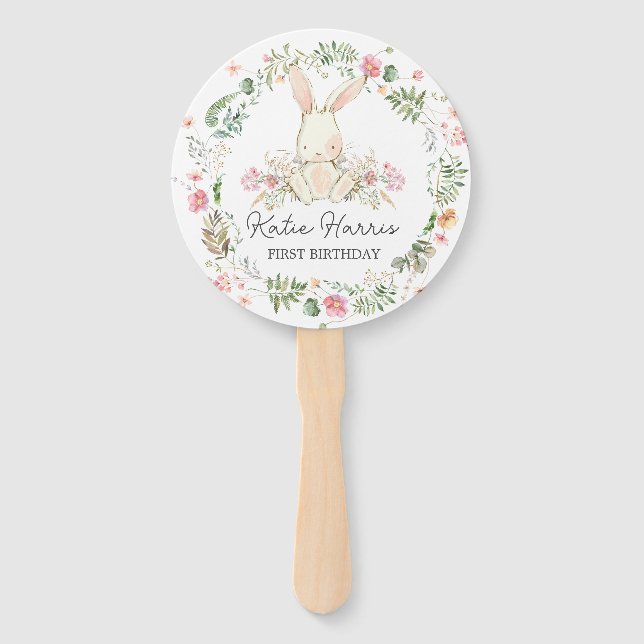 Bunny Birthday Einladung, Irgendein sonniger Fan Fächer (Vorderseite)