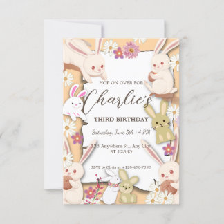 Bunny Birthday Einladung zum Kind