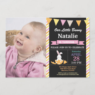 Bunny Birthday Girl Ostereier Geburtstag Einladung