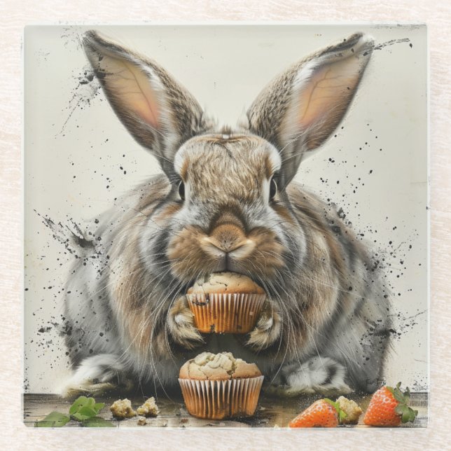 Bunny Birthday Glasuntersetzer (Vorderseite)