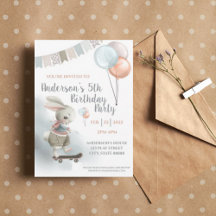 Bunny Birthday Party Einladung