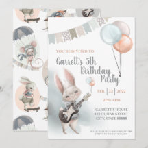 Bunny Birthday Party Einladung