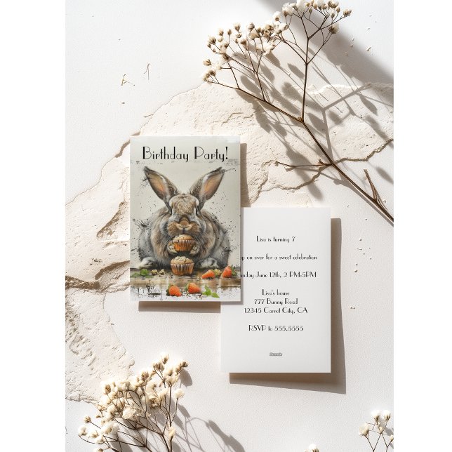 Bunny Birthday Party Feiertagskarte (Von Creator hochgeladen)