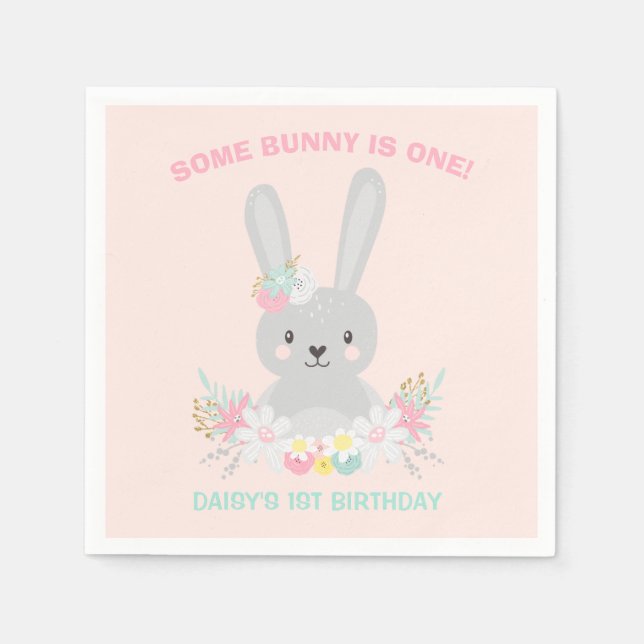 Bunny Birthday Party Neapel Bunny Birthday Serviette (Vorderseite)