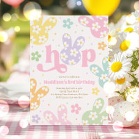 Bunny Birthday Pastel Daisy Floral Spring Party