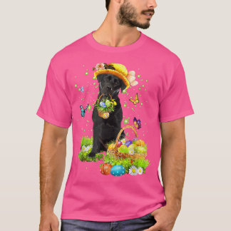 Bunny Black Labrador Hund Happy Ostereier Ostern T-Shirt