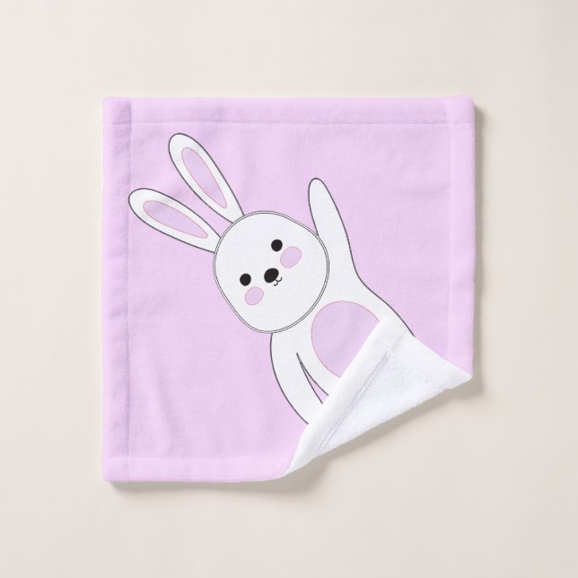 Bunny. Blanc et rose (Gant de toilette)