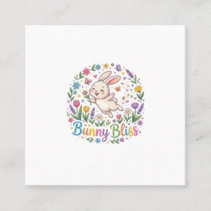 Bunny Bliss Süßes Kaninchenliebhaber T-Shirt Quadratische Visitenkarte
