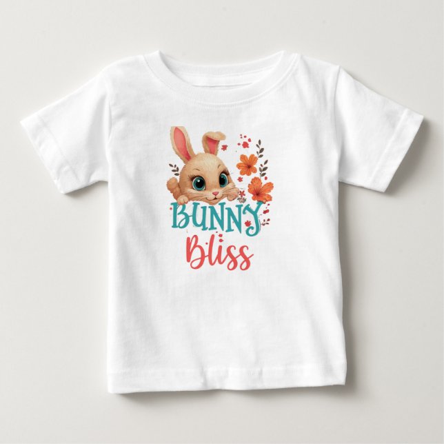 Bunny Bliss: Weich und süß Baby T-shirt (Vorderseite)
