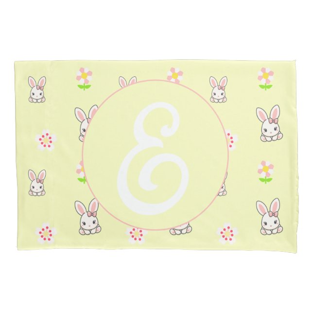 Bunny Bloom Delight Kissenbezug (Vorderseite-Links)