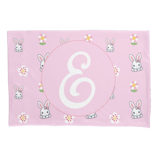 Bunny Bloom Delight Kissenbezug (Vorderseite-Links)