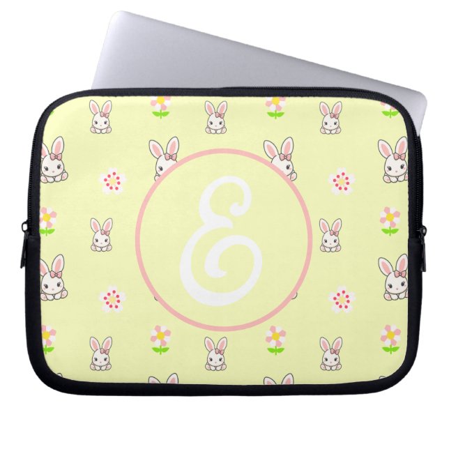 Bunny Bloom Delight Laptopschutzhülle (Vorderseite)
