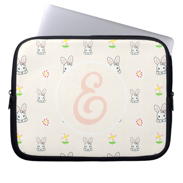 Bunny Bloom Delight Laptopschutzhülle (Vorderseite)