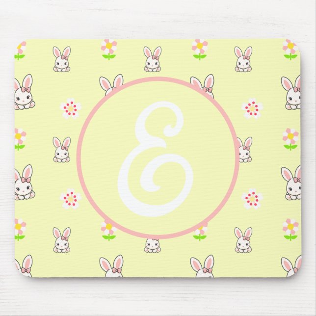 Bunny Bloom Delight Mousepad (Vorne)