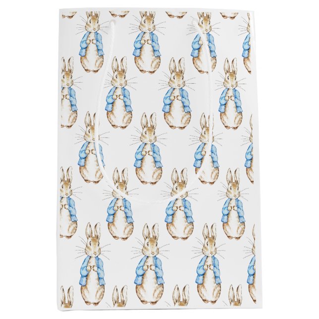 Bunny Blue Baby Dusche Mittlere Geschenktüte (Vorderseite)