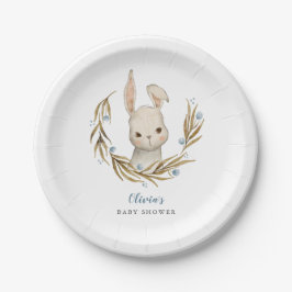 Bunny Blue Floral Baby Dusche Pappteller