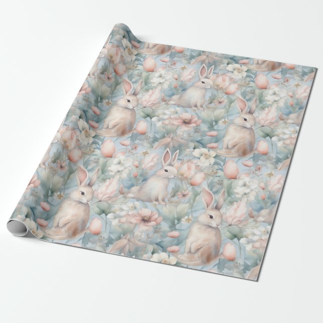 Bunny Blue Garten Geschenkpapier (Ungerollt)