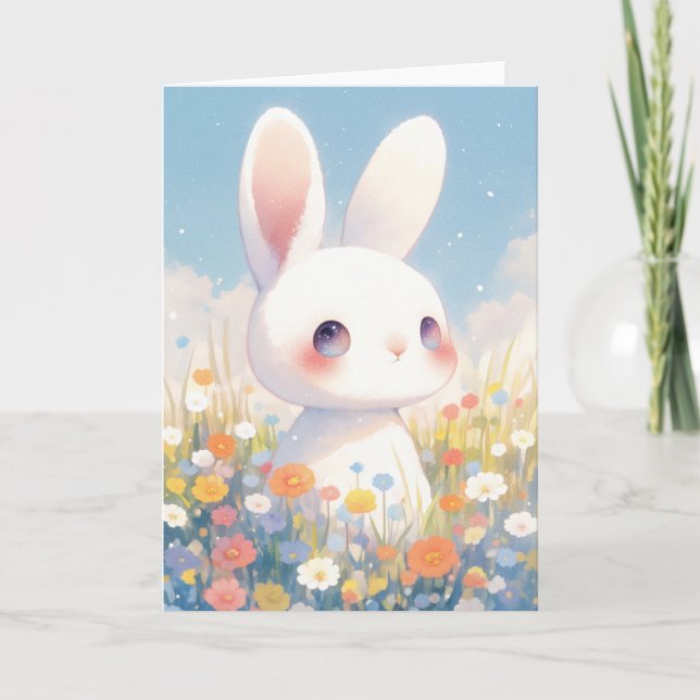 Bunny Blume Bliss Karte (Vorderseite)